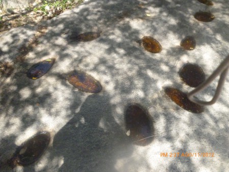 como podemos ver esta es la famosa piedra de los platos en la peña guajira